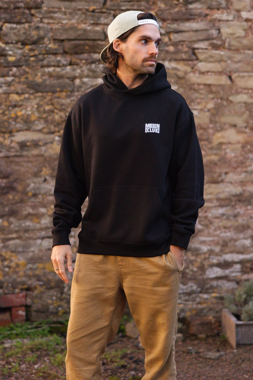 Deep Sea Diving // Heavy Black Hoodie // 320gsm // Front Lifestyle // MelonClub