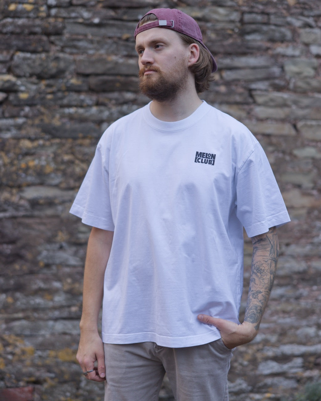 MelonClub // Heavy White T-shirt // 240gsm // Front Lifestyle // MelonClub